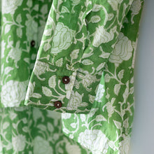 Load image into Gallery viewer, Green Floral Hand Block Printed Shirt