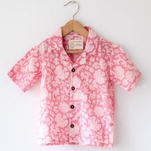 Load image into Gallery viewer, Pink Floral Hand Block Printed Shirt