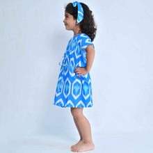 Load image into Gallery viewer, Blue Ikat Cotton Kaftan
