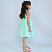 Load image into Gallery viewer, Pastel Green Rainbow Embroidered Cotton Dress
