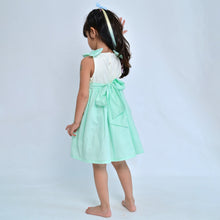 Load image into Gallery viewer, Pastel Green Rainbow Embroidered Cotton Dress
