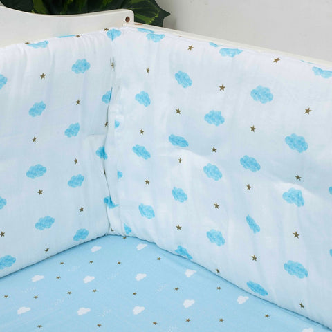 Blue Clouds Organic Cotton Cot Bumper