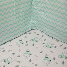 Load image into Gallery viewer, Green Polar Bear Organic Fitted Cot Sheet