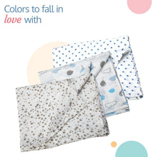 Load image into Gallery viewer, White Stars Printed Muslin Baby Swaddle Pack Of 3