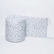 Load image into Gallery viewer, Grey Shining Stars Organic Cotton Cot Bumper