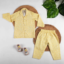 Load image into Gallery viewer, Yellow Grassland Theme Full Sleeves Organic Cotton Night Suit