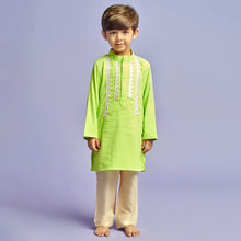 Load image into Gallery viewer, Green Embellished Kurta With Pajama