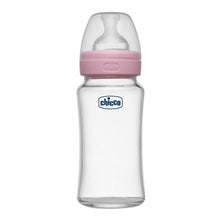 Load image into Gallery viewer, Pink Well-Being Glass Feeding Bottle - 240ml