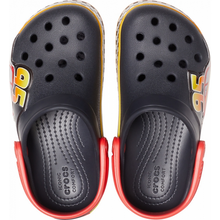 Load image into Gallery viewer, Black & Red Cars Lights Band Clog