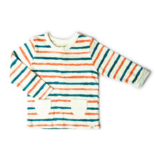Load image into Gallery viewer, Stripe Hype Full Sleeves T-shirt With Buttons