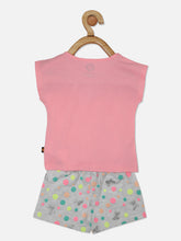 Load image into Gallery viewer, Pink Butterfly Top And Polka Dot Shorts Set