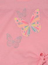 Load image into Gallery viewer, Pink Butterfly Top And Polka Dot Shorts Set