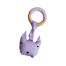 Load image into Gallery viewer, Wood Plush Rattle Teether Toy