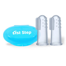 Load image into Gallery viewer, Blue Silicone Finger Brush Pack Of 2 With Carry Case
