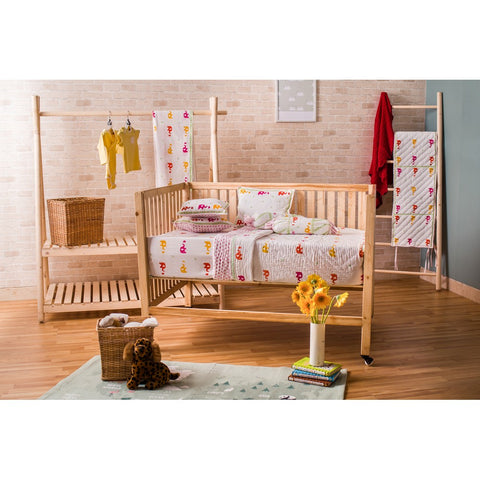 Colourful elephant Hand Block Printed Cot Bedding Set