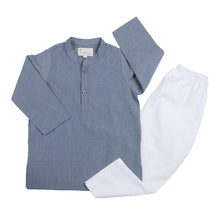Load image into Gallery viewer, Chambre Blue Kurta Pajama Set