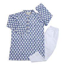 Load image into Gallery viewer, Dark Blue Flower Kurta Pajama Set