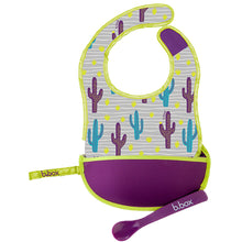 Load image into Gallery viewer, Travel Bib & Flexible Soft Bite Spoon Set