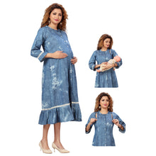 Load image into Gallery viewer, Blue Denim Maternity Dress
