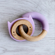 Load image into Gallery viewer, Wood + Silicone Disc & Ring Teether