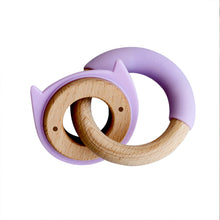 Load image into Gallery viewer, Wood + Silicone Disc & Ring Teether
