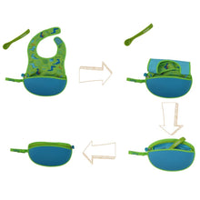 Load image into Gallery viewer, Travel Bib & Flexible Soft Bite Spoon Set