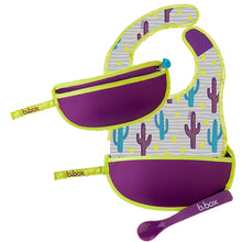 Load image into Gallery viewer, Travel Bib & Flexible Soft Bite Spoon Set