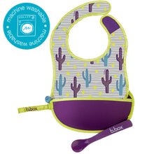 Load image into Gallery viewer, Travel Bib & Flexible Soft Bite Spoon Set