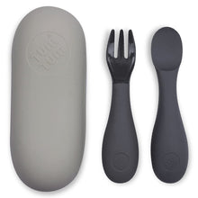 Load image into Gallery viewer, Grey Baby Spoon & Fork set