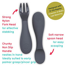Load image into Gallery viewer, Grey Baby Spoon & Fork set
