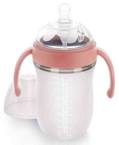 Pink First Feed Silicon Feeding Bottle - 160ml