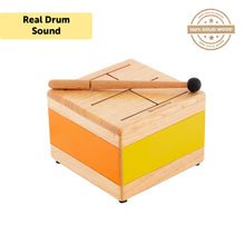 Load image into Gallery viewer, Swoora Wooden Square Tone Drum With Mallet