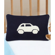 Load image into Gallery viewer, Dark Navy Car Cotton Knitted Cushion Cover With Zipper Opening