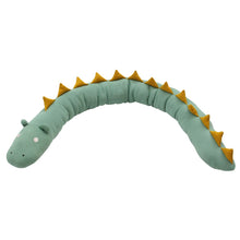 Load image into Gallery viewer, Dinosaur & Unicorn Theme Cotton Cot Bumper- Green & Pink