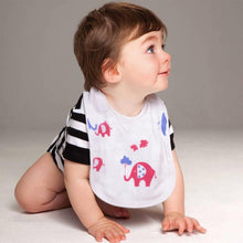 Load image into Gallery viewer, White Multi Printed Muslin Bibs-Pack of 3