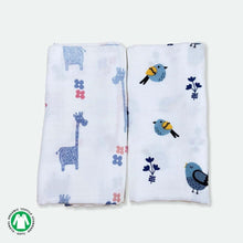 Load image into Gallery viewer, Bird & Giraffe Design Muslin Swaddle Wrap- Pack Of 2