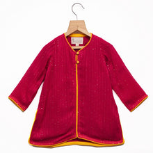 Load image into Gallery viewer, Solid Pink Sequin Kurta with Gota Patti kali Ghagra