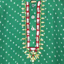 Load image into Gallery viewer, Green Bandhani Kurta Pyjama