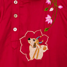 Load image into Gallery viewer, Red Pichwai Embroidered Kurta Pyjama