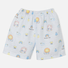 Load image into Gallery viewer, Blue Rainbow Theme Half Sleeves Muslin Nightsuit