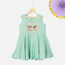 Load image into Gallery viewer, Green Fire Cracker Kurti Dhoti Set