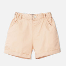 Load image into Gallery viewer, Navy Tropical Printed Waistcoat With White Half Sleeves Shirt & Peach Shorts