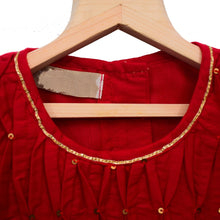 Load image into Gallery viewer, Red Sequin Work Top & Purple Ghagra