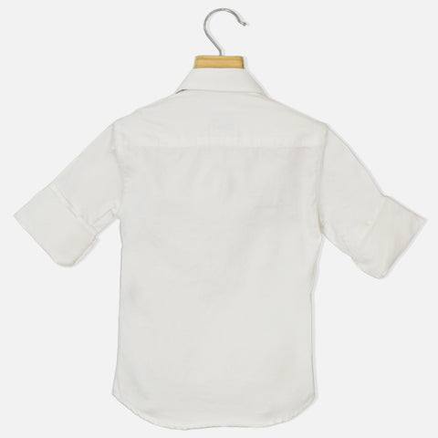 White Pintuck Shirt With Black Polka Dots Bow Tie