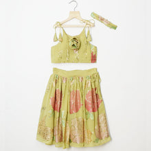 Load image into Gallery viewer, Green Georgette Flower Embroidered Ghagra Choli