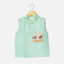 Load image into Gallery viewer, Little Fire Cracker Nehru Jacket With Lehriya Kurta & Pyjama