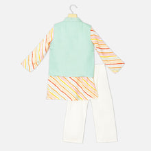 Load image into Gallery viewer, Little Fire Cracker Nehru Jacket With Lehriya Kurta & Pyjama