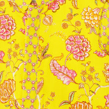 Load image into Gallery viewer, Yellow Floral Nehru Jacket With Kurta & Pyjama