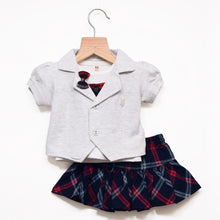 Load image into Gallery viewer, Checked Top and Skirt Set With Jacket