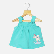 Load image into Gallery viewer, Sea Green Unicorn Applique Frock With White T-Shirt